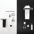 Cosmic Black & White Suport periute dinti freestanding negru lucios