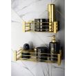 Pomd'or Lira Etajera dus mobila 35x12x8 cm auriu lucios