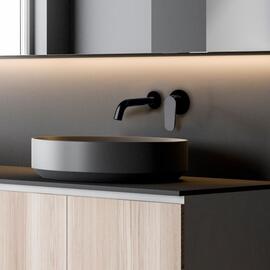 Ramon Soler Alexia baterie lavoar incastrata perete pipa 19 cm negru mat