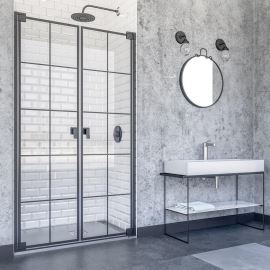 Doccia Doha cabina dus frontala usi batante negru industrial 
