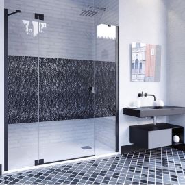 Doccia Kobe cabina dus frontala culoare negru decor coral