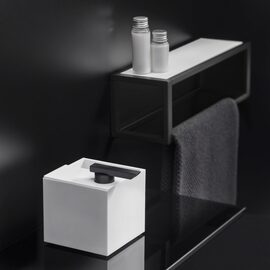Cosmic The Grid Dozator sapun freestanding + suport periute dinti negru mat
