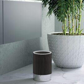 Cosmic Eda Cos gunoi fara capac bambus negru si inox lucios