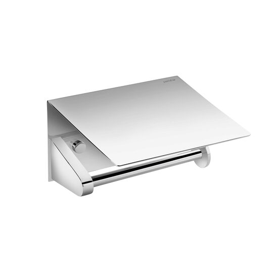 Cosmic Kubic Cool Suport hartie igienica dreapta cu capac inox lucios