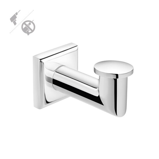 Cosmic Kubic Class Cuier baie 1 agatatoare 5 cm montaj dual inox lucios