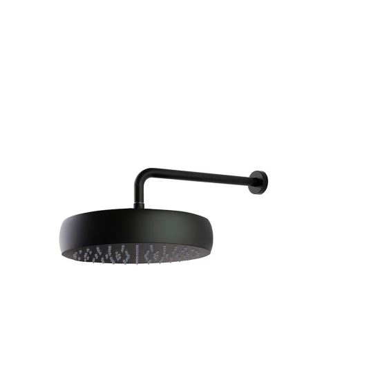 Ramon Soler Hidroterapia palarie de dus volumetrica 340 mm rotunda cu brat montaj perete negru mat