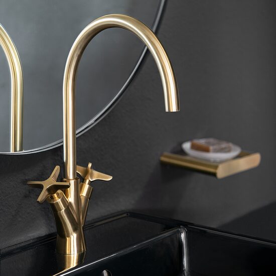 Ramon Soler Adagio baterie lavoar pipa mobila 17 cm  auriu periat