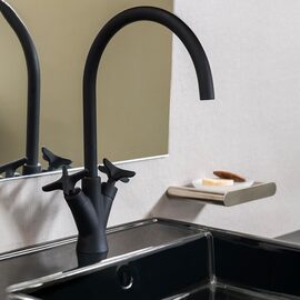 Ramon Soler Adagio baterie lavoar pipa mobila 19 cm negru mat 