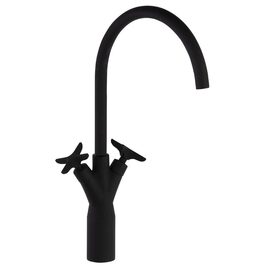 Ramon Soler Adagio baterie pentru lavoar pe blat pipa mobila 19 cm negru mat