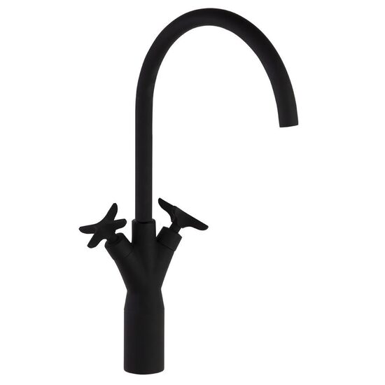 Ramon Soler Adagio baterie pentru lavoar pe blat pipa mobila 19 cm negru mat