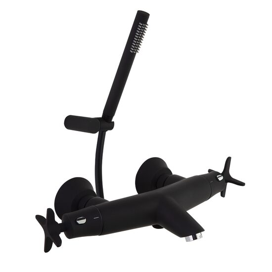 Ramon Soler Adagio baterie cada termostatata cu accesorii dus negru mat