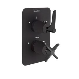 Ramon Soler Adagio baterie dus incastrata termostatata 2 cai negru mat