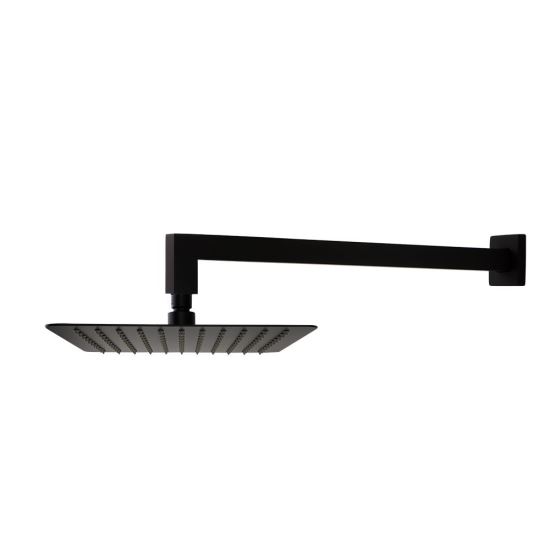 Ramon Soler Hidroterapia palarie de dus superslim patrata 250 mm cu brat montaj perete negru mat