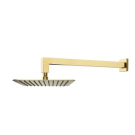 Ramon Soler Hidroterapia palarie dus superslim patrata 250 mm auriu periat cu brat montaj perete