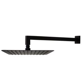 Ramon Soler Hidroterapia palarie de dus superslim patrata 300 mm cu brat montaj perete negru mat