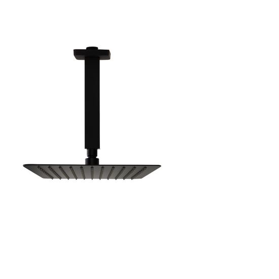 Ramon Soler Hidroterapia palarie de dus superslim patrata 250 mm cu brat montaj tavan negru mat 