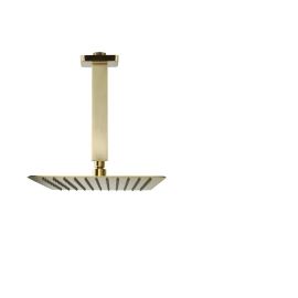 Ramon Soler Hidroterapia palarie dus superslim patrata 250 mm auriu periat cu brat montaj tavan