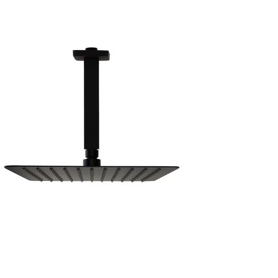 Ramon Soler Hidroterapia palarie de dus superslim patrata 300 mm cu brat montaj tavan negru mat 