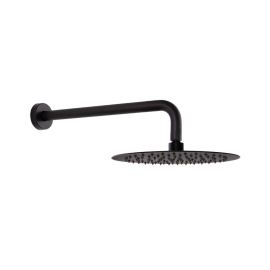 Ramon Soler Hidroterapia palarie de dus superslim rotunda 250 mm cu brat montaj perete negru mat