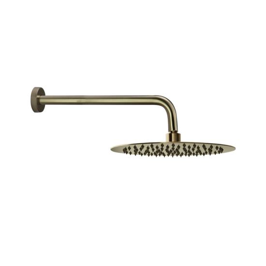 Ramon Soler Hidroterapia palarie dus superslim rotunda 250 mm auriu periat cu brat montaj perete