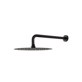 Ramon Soler Hidroterapia palarie de dus superslim rotunda 300 mm cu brat montaj perete negru mat 