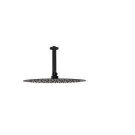 Ramon Soler Hidroterapia palarie de dus superslim rotunda 300 mm cu brat montaj tavan negru mat 