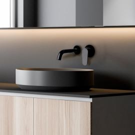 Ramon Soler Alexia baterie lavoar incastrata perete pipa 24 cm negru mat 