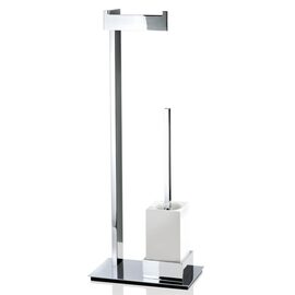 Decor Walther Brick Perie WC freestanding portelan cu suport hartie igienica crom 