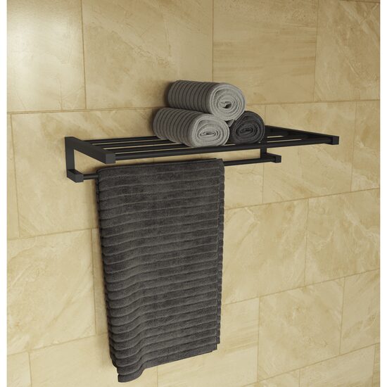 Cosmic Metric Suport prosop baie tip raft 60 cm negru mat