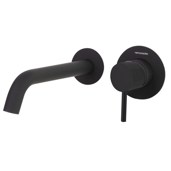Ramon Soler Odisea baterie lavoar incastrata perete pipa 24 cm negru mat 