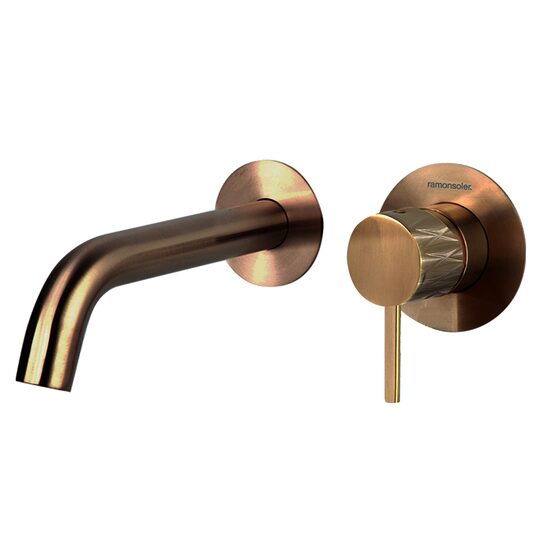 Ramon Soler Odisea Joya baterie lavoar incastrata perete pipa 24 cm cupru periat 
