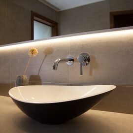 Ramon Soler Drako baterie lavoar incastrata perete pipa 19 cm crom  