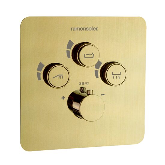 Ramon Soler Rs Smart corp dus incastrat termostatat 3 cai auriu periat 