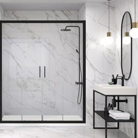 Doccia Bogota cabina de dus frontala culoare negru sticla transparenta 