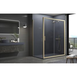 Doccia Abu Dabi cabina de dus frontala auriu sticla transparenta 