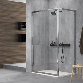 Doccia Genova cabina de dus frontala crom sticla transparenta 