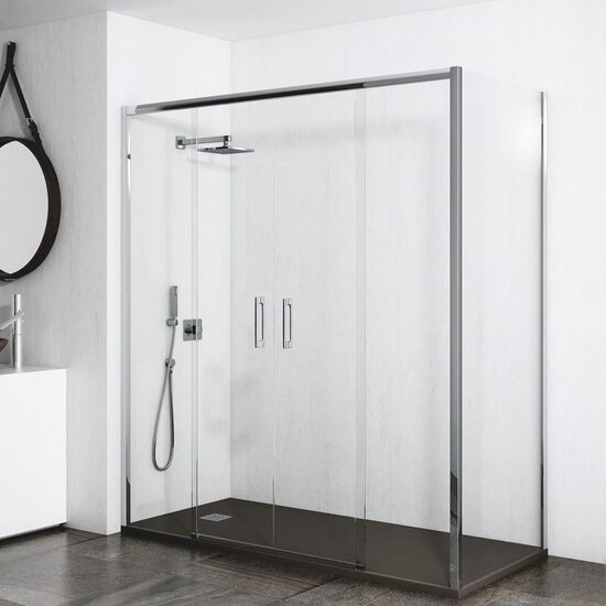 Doccia Guadiana cabina de dus frontala crom sticla transparenta 