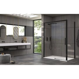 Doccia Misuri cabina de dus frontala negru mat sticla transparenta  