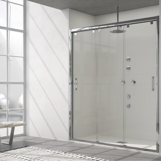 Doccia Perth cabina de dus frontala crom sticla transparenta  