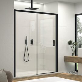 Doccia Sena cabina de dus frontala culoare negru sticla transparenta 
