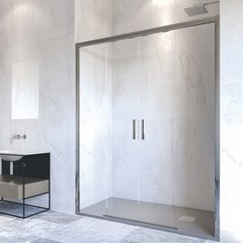 Doccia Sevillia cabina de dus frontala crom sticla transparenta 