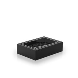 Decor Walther Brownie Savoniera baie piele artificiala freestanding negru mat