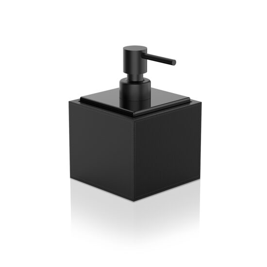 Decor Walther Brownie Dozator de sapun baie piele artificiala freestanding negru mat 