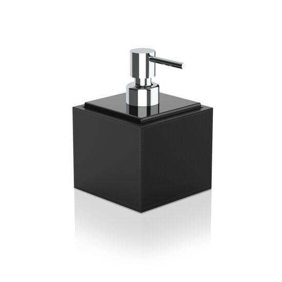 Decor Walther Brownie Dozator de sapun baie piele artificiala freestanding crom negru 
