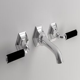 Park Avenue  Dark Black baterie lavoar clasica incastrata perete 3 module crom  