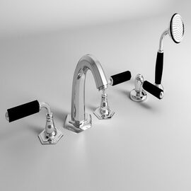 Park Avenue Dark Black baterie montaj pe cada crom 