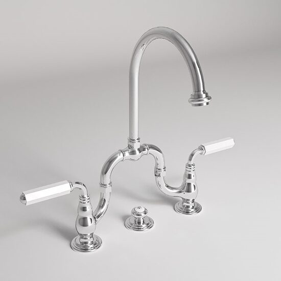 Park Avenue Dark White baterie lavoar clasica cu ventil crom 