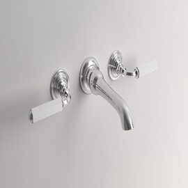 Park Avenue Dark White baterie lavoar clasica incastrata perete 3 module crom  