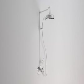 Park Avenue Dark White Coloana dus termostatata crom