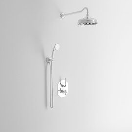 Park Avenue Dark White kit dus incastrat termostatat crom 